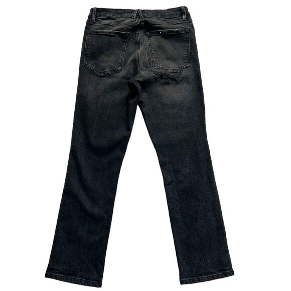 Good American Jeans 6/28 Faded Black Distressed GC625T Hi-Rise Skinny Ankle Boho - Picture 2 of 12